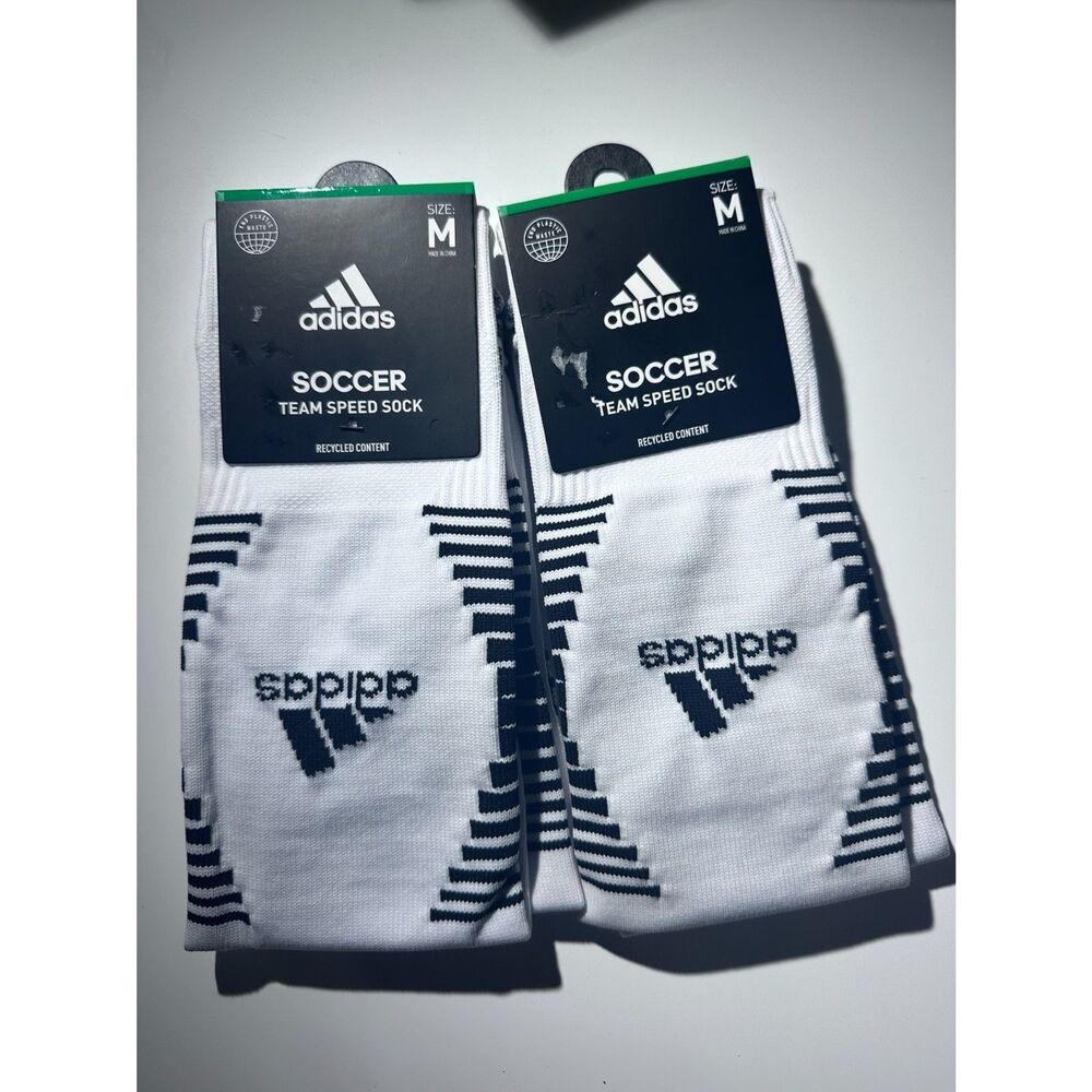 2x Adidas Soccer Team Speed OTC Socks Men Shoe 8-8.5 Women 5-9.5 White Black New